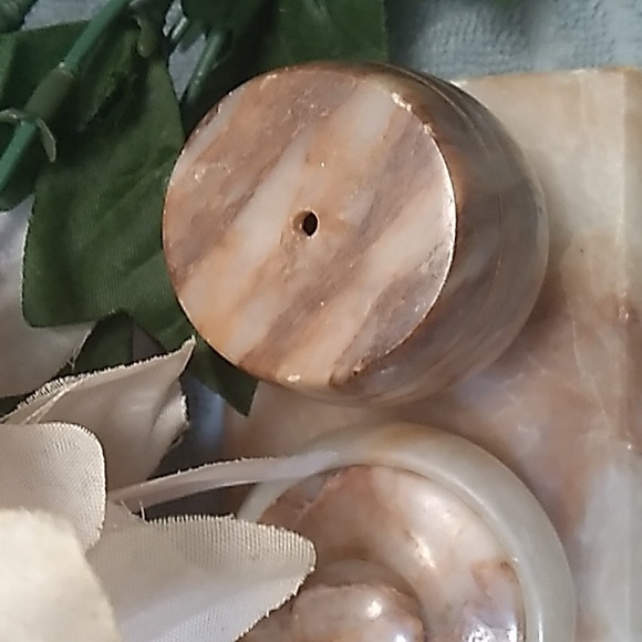 1960s Solid Marble 3 Piece Salt and Pepper Set - Picture 14 of 14